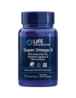 Life Extension Super Omega-3 EPA/DHA Fish Oil Sesame Lignans & Olive Extract Softgel