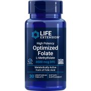 Life Extension High Potency Optimized Folate 8500 mcg 30 Vegetarian Tablets
