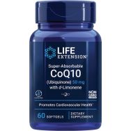 Life Extension Super-Absorbable CoQ10 (Ubiquinone) with d-Limonene 50 mg 60 Softgels