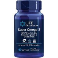 Life Extension Super Omega-3 EPA/DHA Fish Oil Sesame Lignans & Olive Extract 60 Softgels